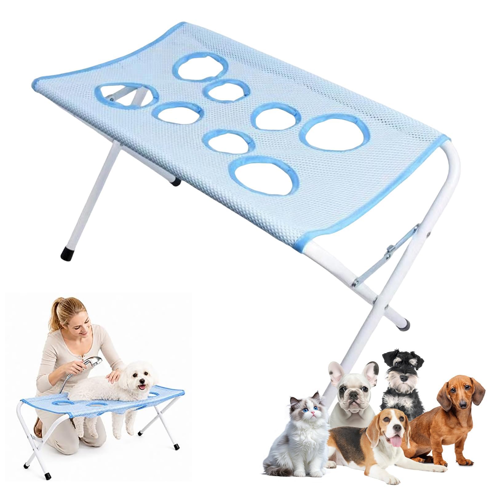 YZDYSHJ Dog Bath Stand, Dog Grooming Hammock, Foldable Pet Shower Stand