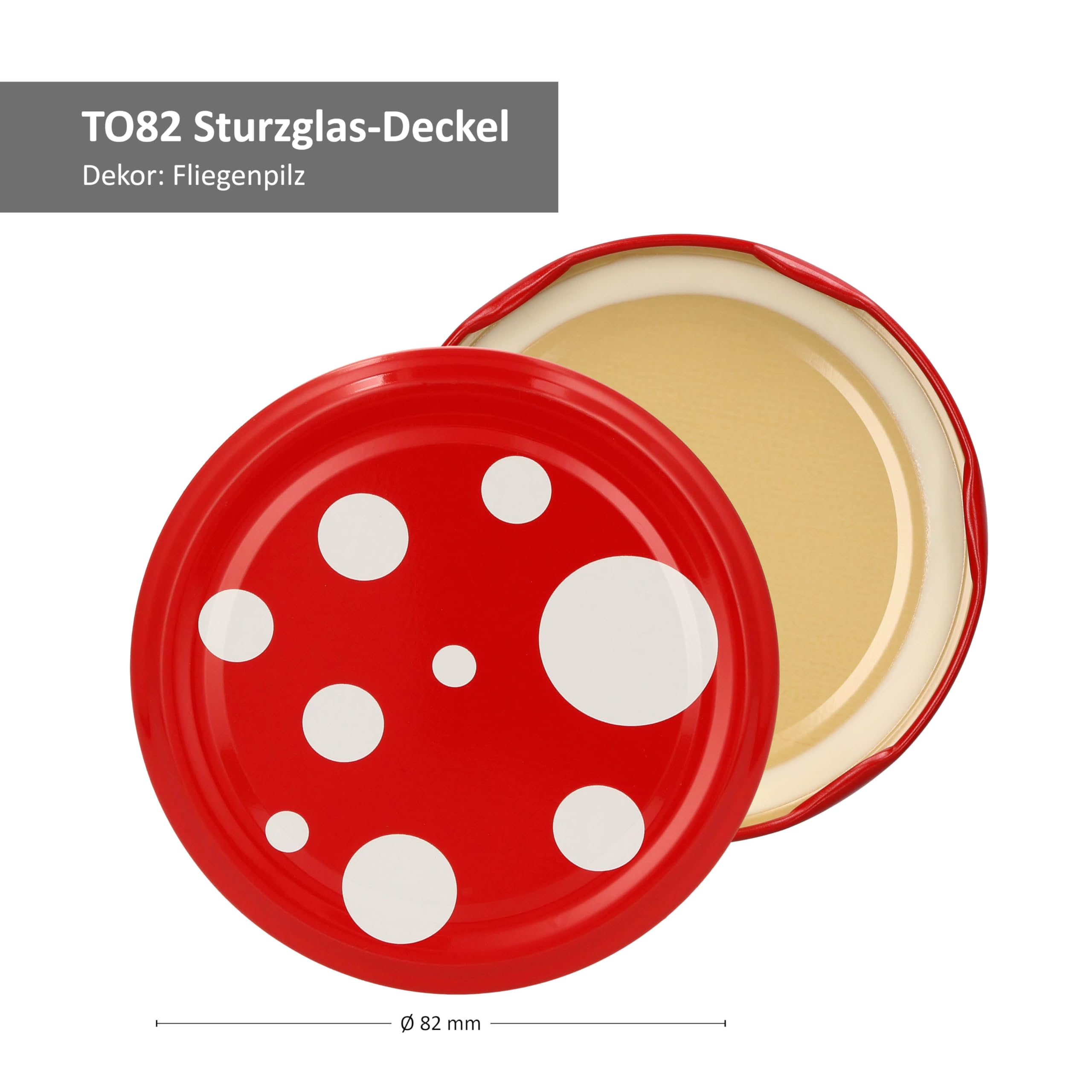 MamboCat 100er Set Sturzglas 230 ml To 82 Fliegenpilz Deckel rot weiß gepunktet incl. Diamant Gelierzauber Rezeptheft Marmeladenglas Einmachglas Einweckglas