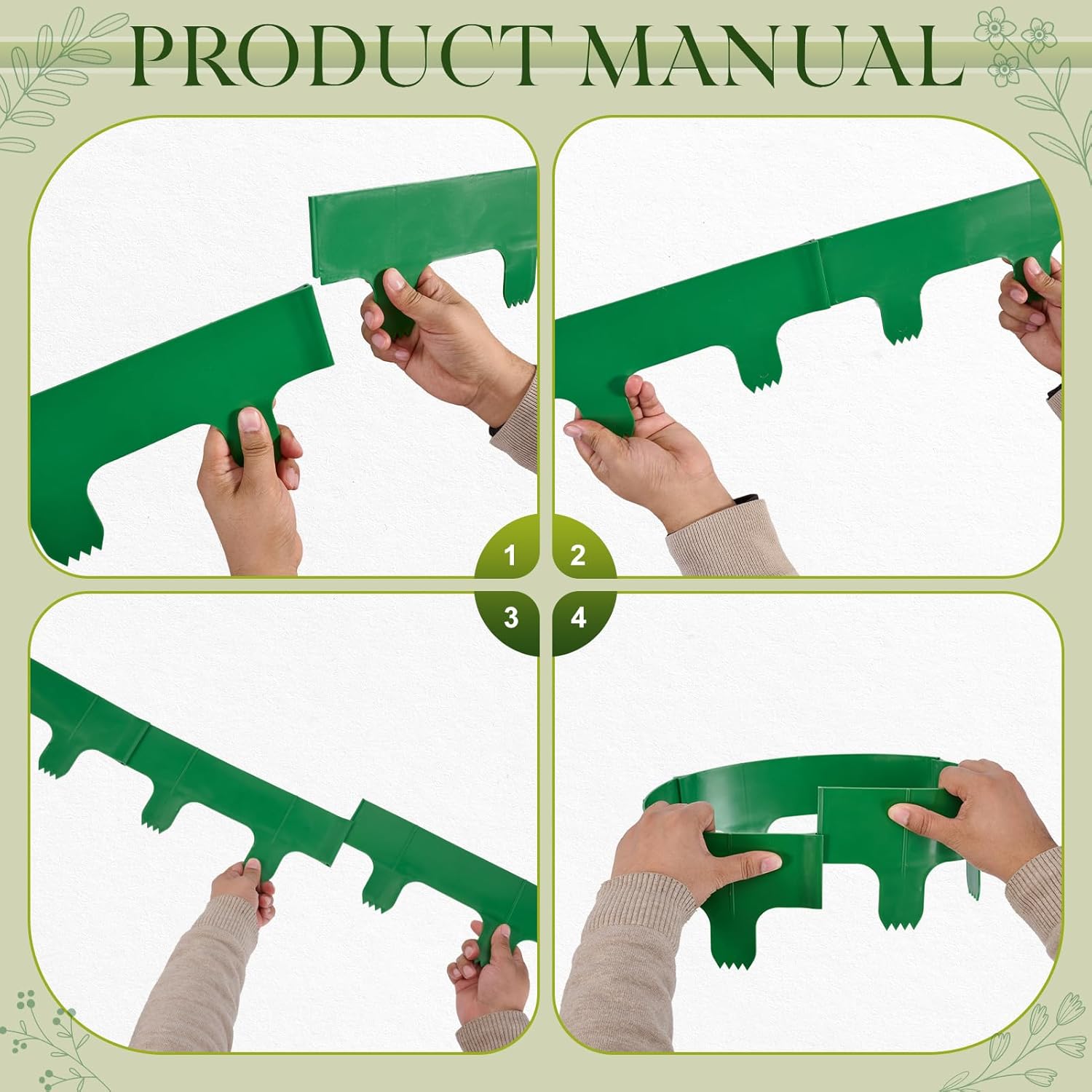 18 Panels Planting Grow Rings, Diameter Range 7-17.5 Inches, Garden Rings for Flowers, Vegetables, Seedlings, Pots, Planters and Garden Beds, Helps Separate Rock and Define Planting Spaces