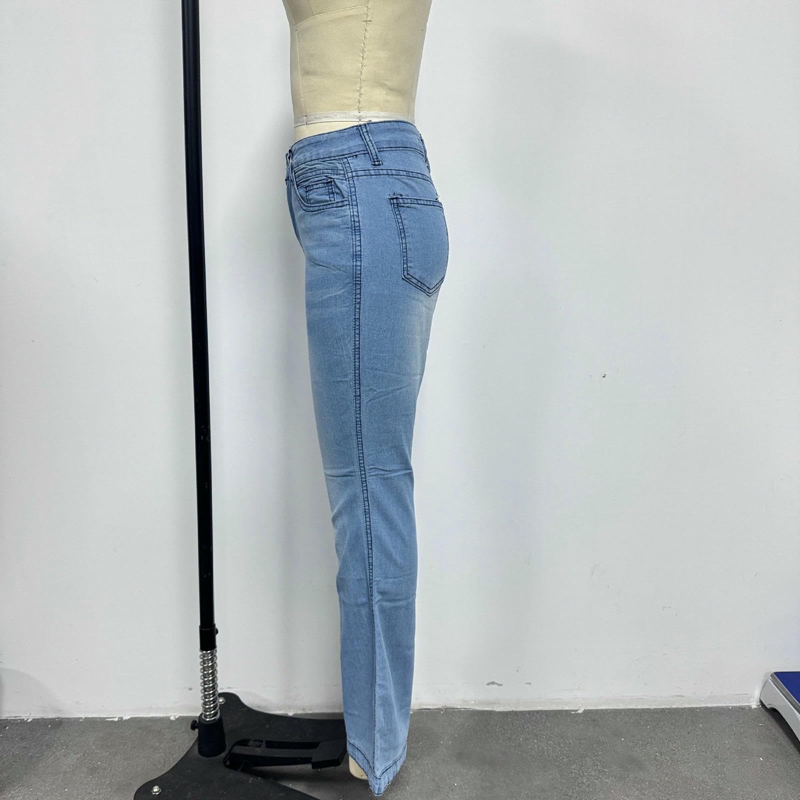 Jeans da Donna Pantaloni alla Moda E Versatile per Le Donne-Blu Intenso-XXL