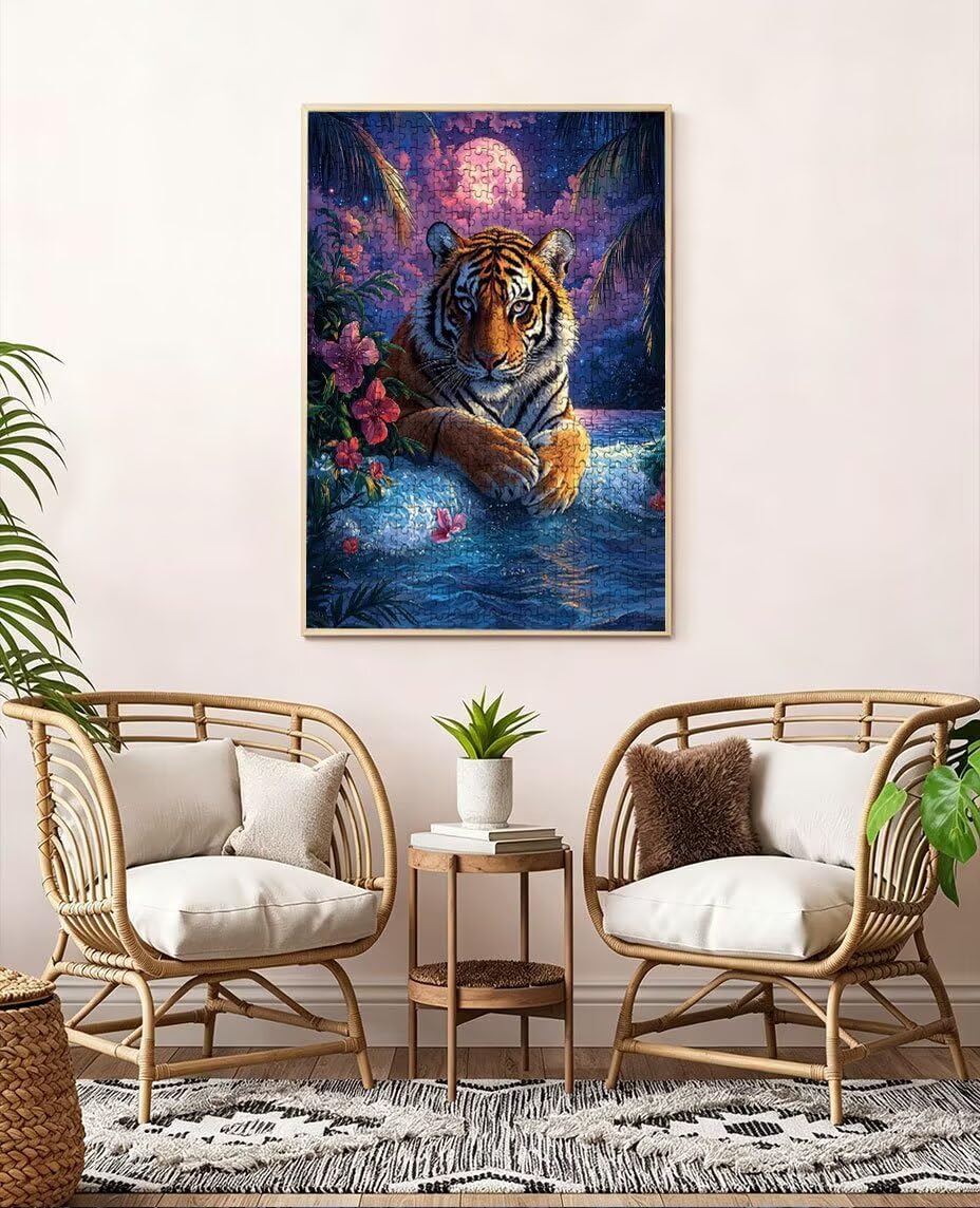 Puzzle 5000 Teile, Teich Tiger Puzzle Erwachsene 5000, Klassische Puzzles, Geschicklichkeitsspiel, Puzzlespiele für Die Ganze Familie, Mit Verpackung, Dekoration Puzzles Geschenke BXHZW3-145