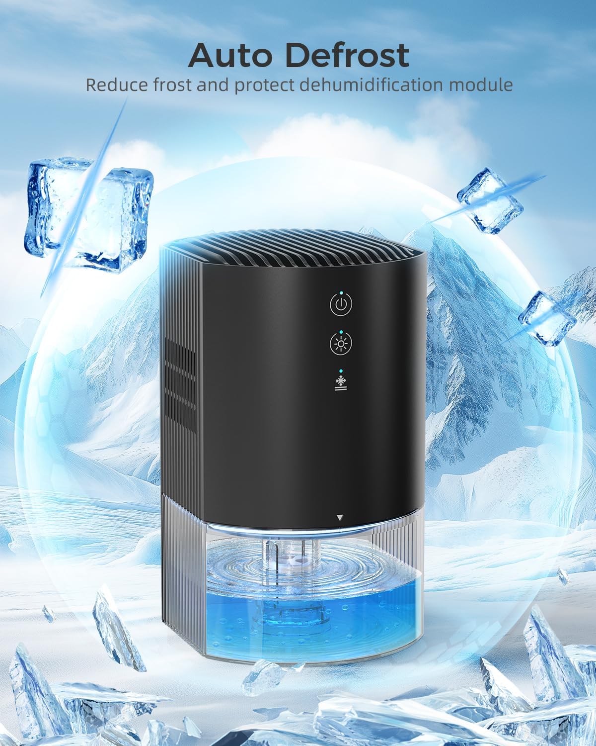 Small Dehumidifiers for Bathroom, Bedroom, Dorm Room, Home, RV, Closet, Wardrobe, Office, Portable Dehumidifier with Auto Shut Off, Auto Defrost, Colorful Light, Ultra Quiet, Energ...
