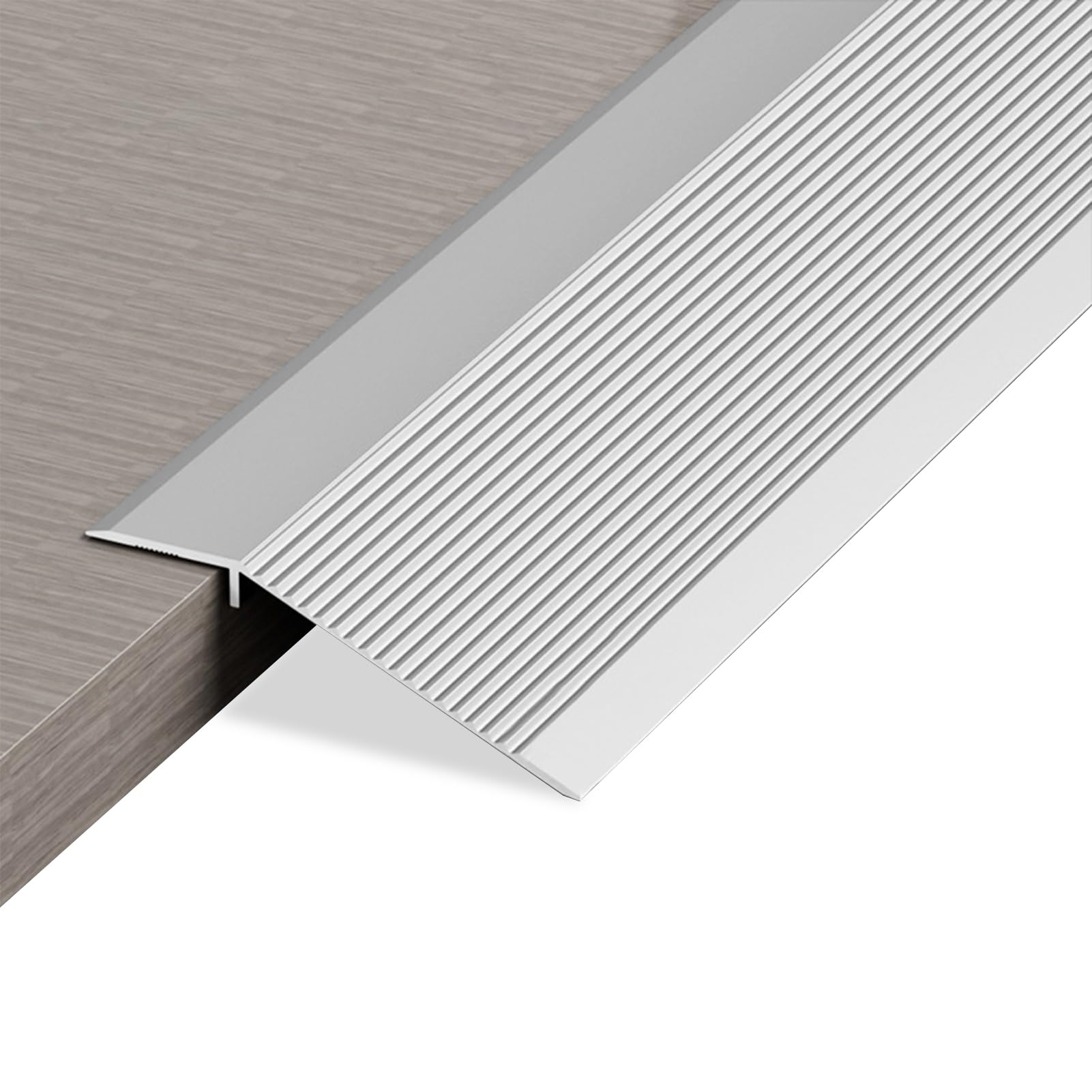 Perfil de transición de nivelación de altura, 0,9 m x 10 cm, riel de transición de aluminio, perfil de transición autoadhesivo, compensación de altura 10-35 mm, adecuado para umbrales de apertura de
