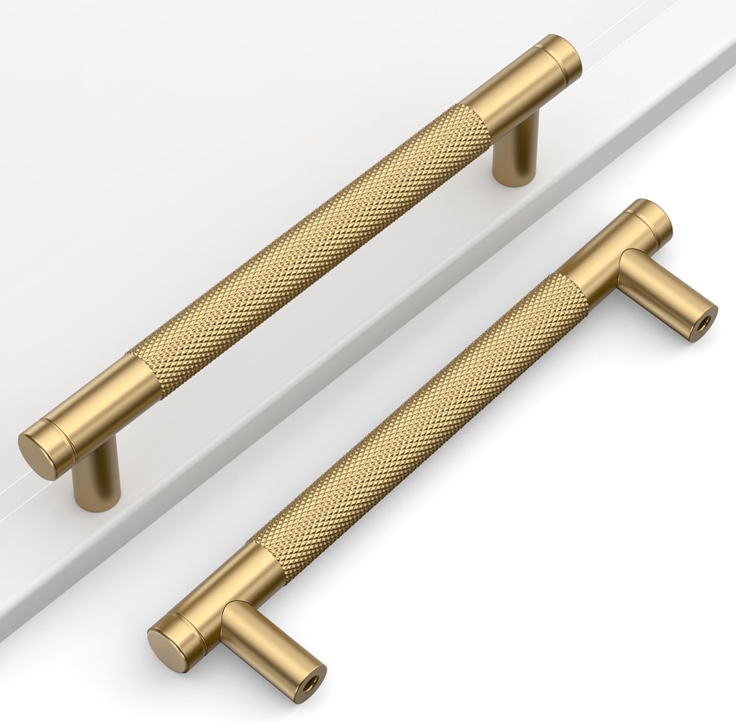 10 Pack 5"(128mm) Champagne Bronze Cabinet Pulls Kitchen Cabinet Handles Champagne Gold Drawer Pulls Cupboard Hardware for Cabinets CK0026 5"/128MM Hole Center 10 Pack Champagne New