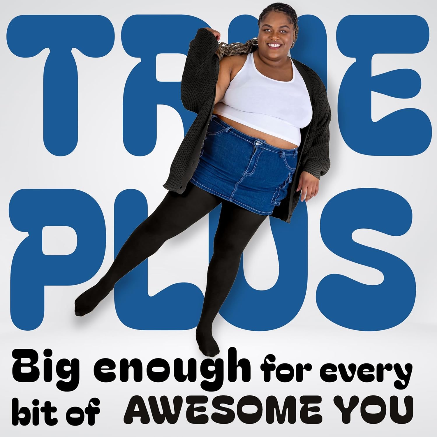 Silky Toes Plus Size Tights for Women | 60D Soft Opaque Comfort Fit Pantyhose | Black or Colored 1-2 pairs | 1X-8X - Image 3