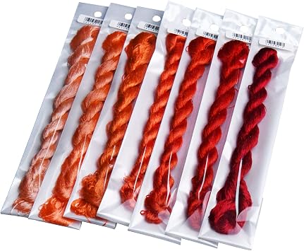 Natural 100% Silk Thread Handmade Embroidery Thread Floss 770 Metres 7 Colors (07)