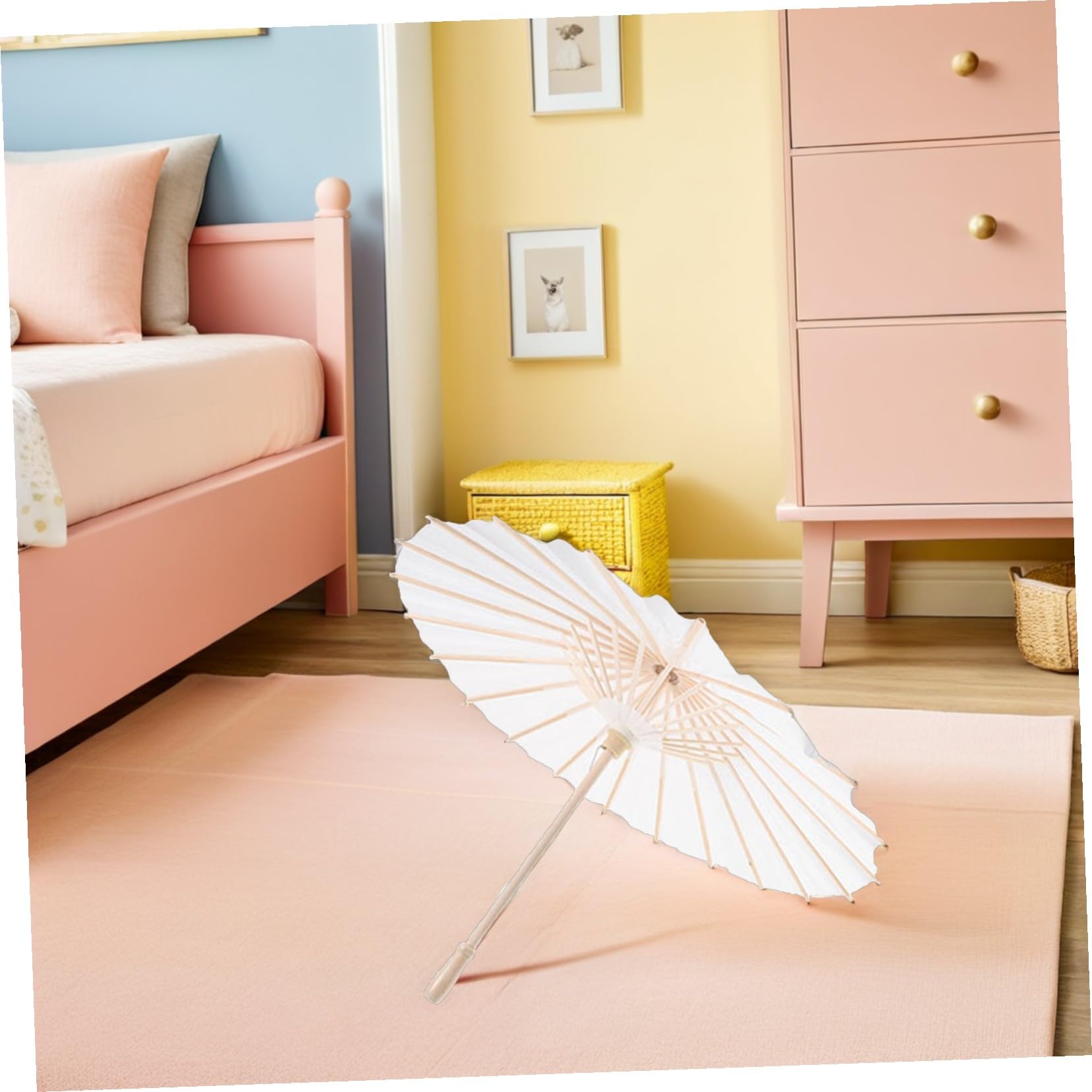 Parapluies de Mariage en Papier Huilé Blanc 6 Pièces Style Chinois