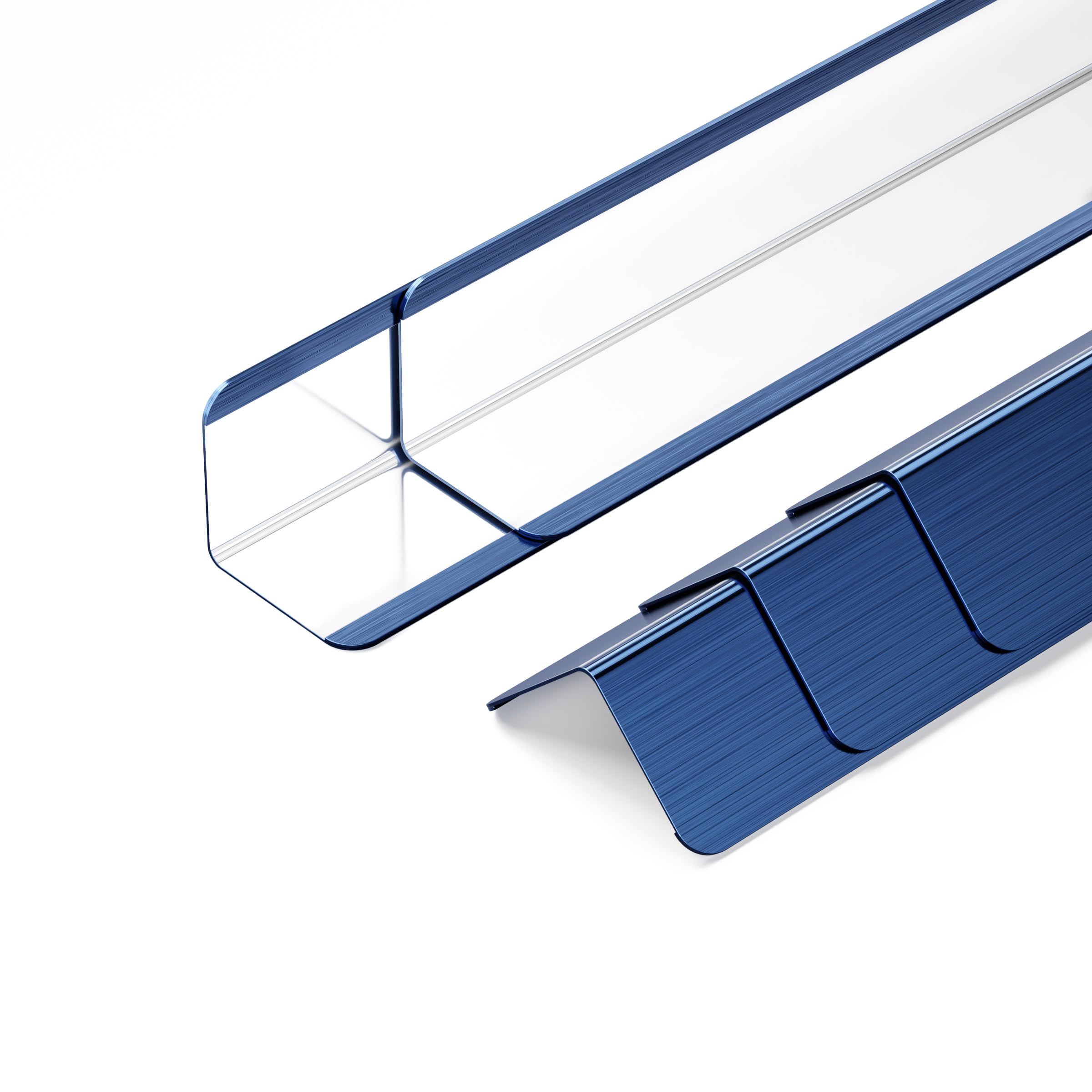 5pcs Wall Corner Guards 2x2x48 Inches 304 Stainless Steel Heavy Duty Rounded Corner Protector, Smooth Folded Edge Design for Wall Protection Brushed Blue