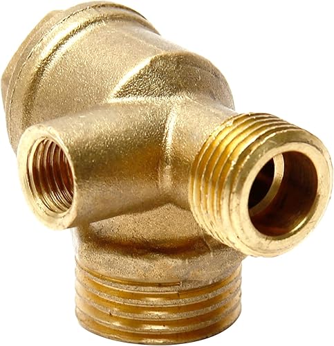 Miniatura 4 de Othmro Válvula de retención de compresor de aire de latón de 3 vías 0.79x0.63x0.33 pulgadas macho roscado accesorio neumático compresor de aire