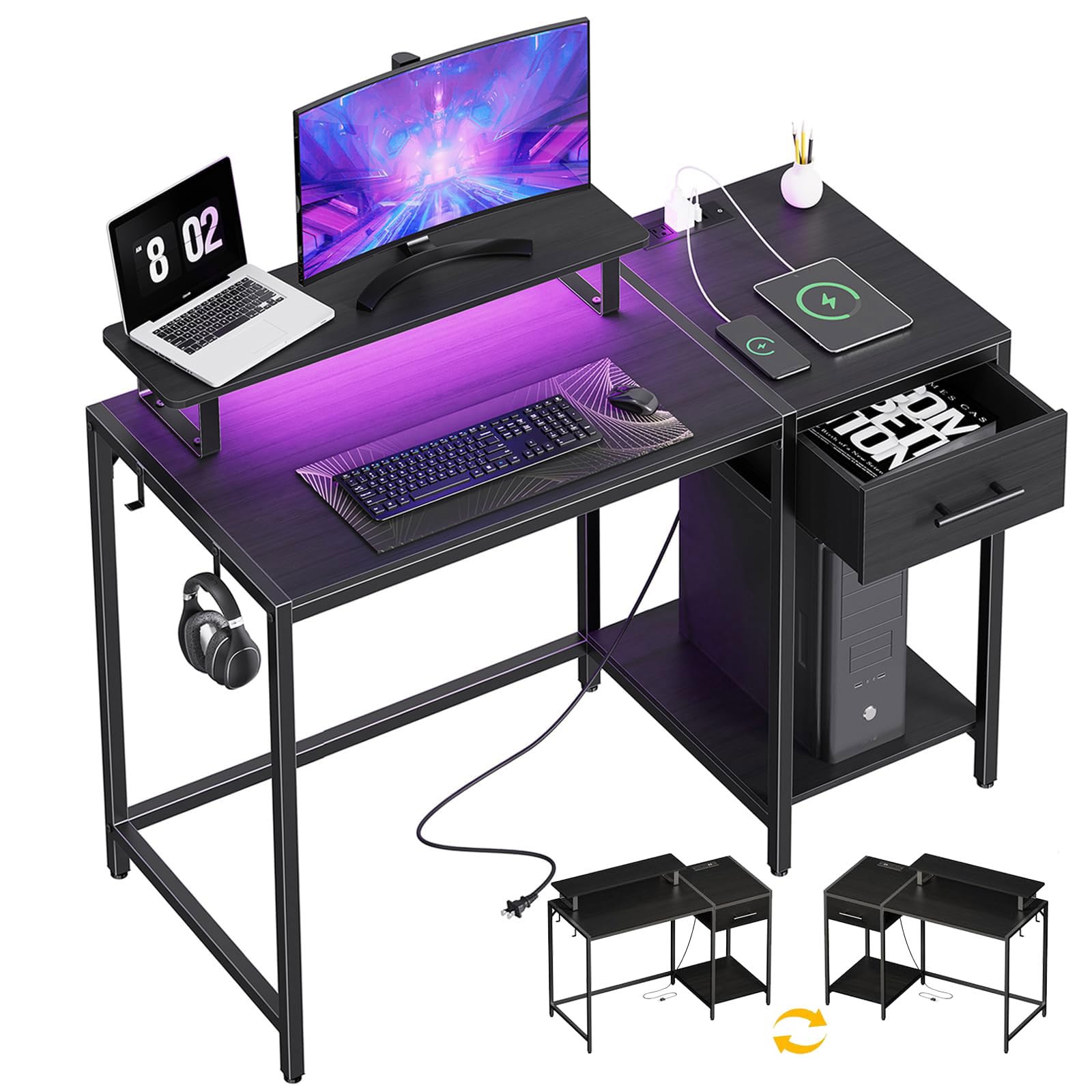 Small Computer Cabinet HOMCOM Compact Small Computer PC Table With