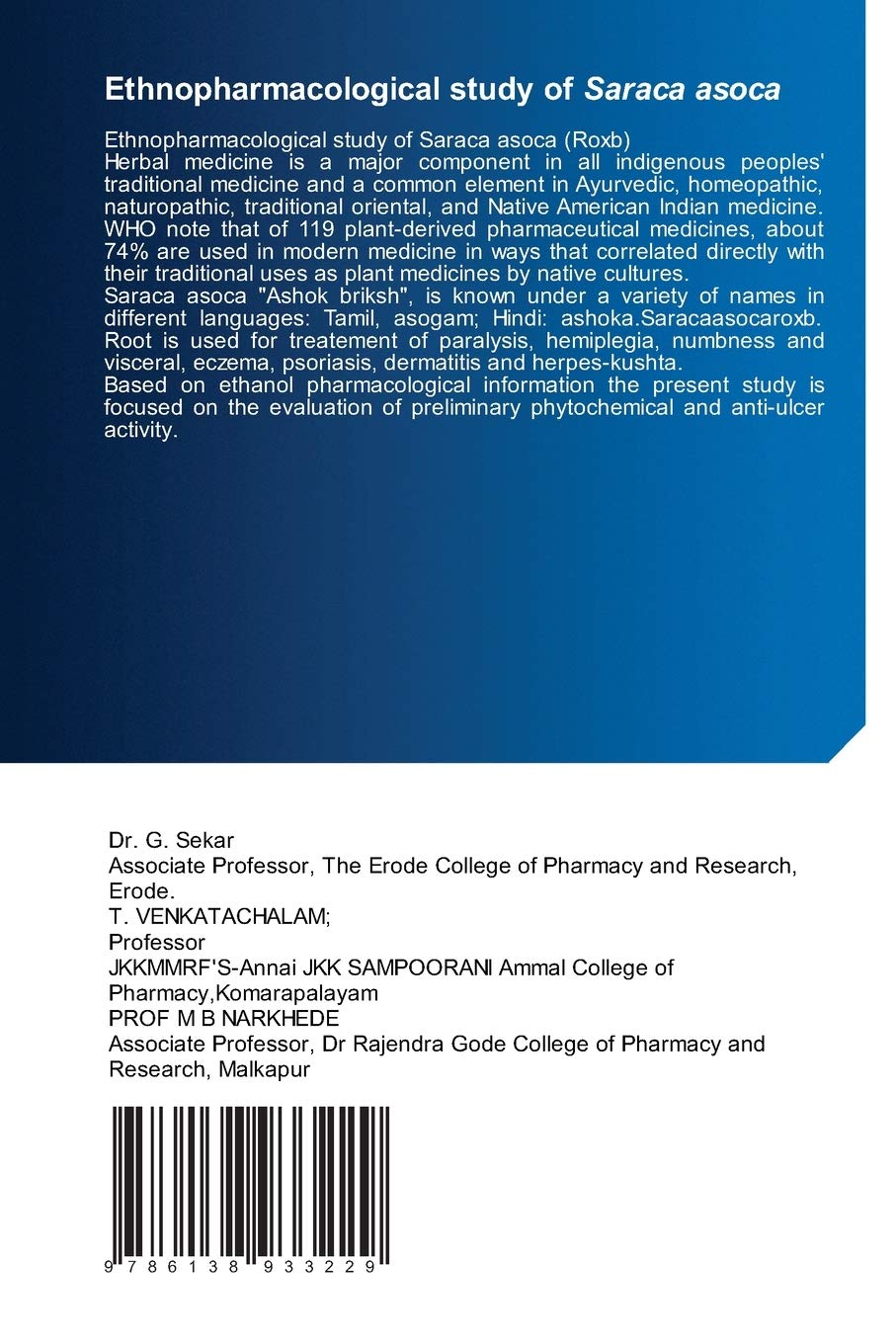 Ethnopharmacological study of Saraca asoca