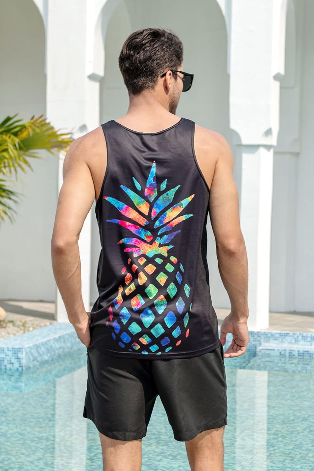 Goodstoworld Mens 3D Tank Top Novelty Graphic Breathable Quick Dry Sleeveless Beach Shirt S-4XL - Image 3