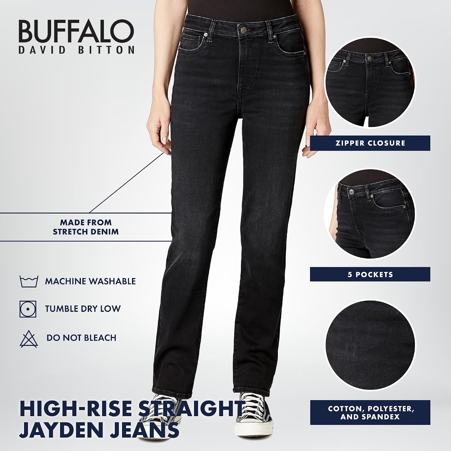 Buffalo David Bitton Women's Hi Rise Straight Jean