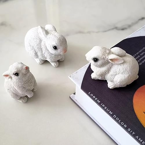 Miniatura 4 de Estatuas de jardín de conejo, estatua para exteriores, decoración de patio, juego de 3 esculturas y estatuas de decoración de jardín, decoración de