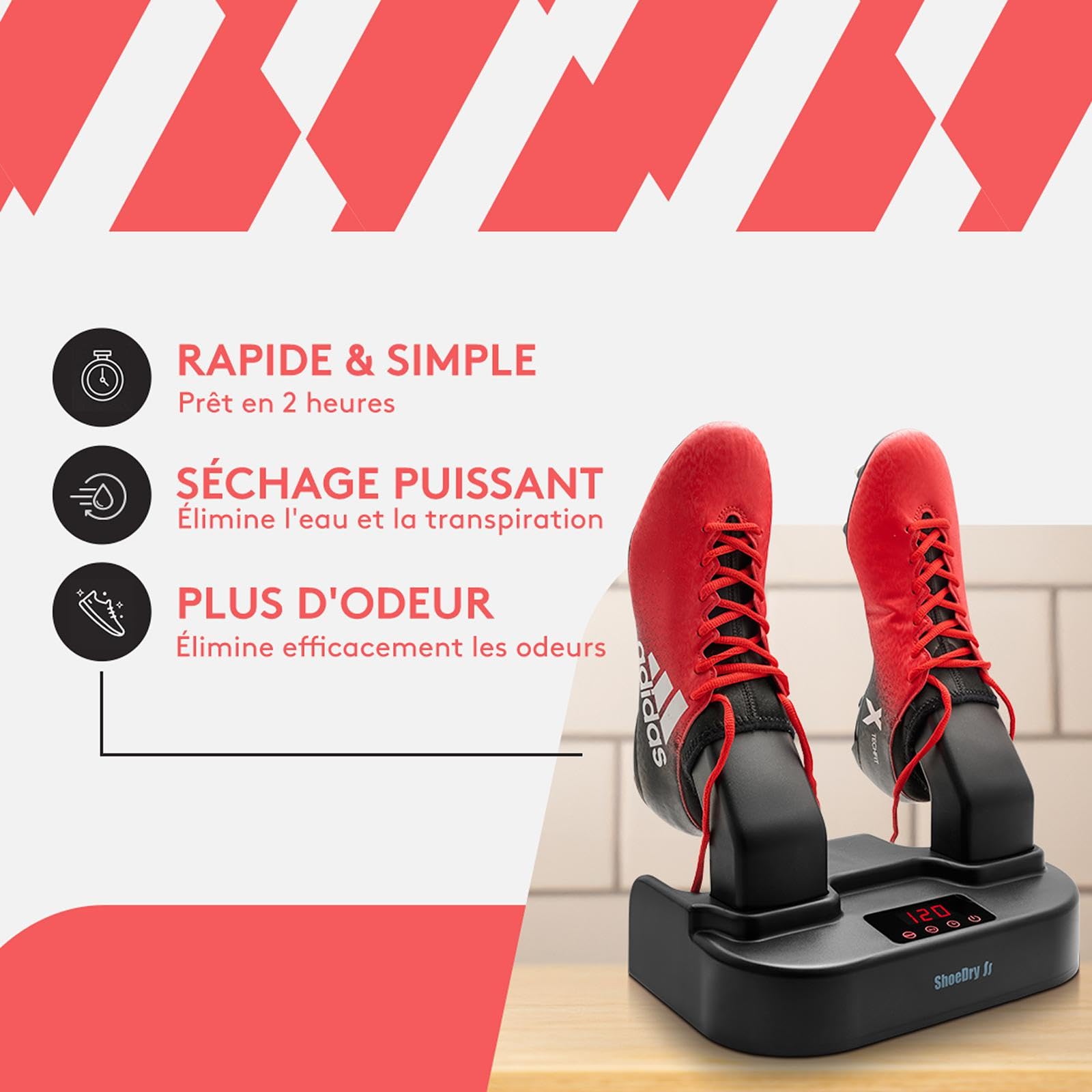SHOEDRY Ozone - Sèche-Chaussures & Rafraîchisseur - Technologie à l'Ozone - Élimine Les bactéries et Les Champignons - Pas d'odeurs désagréables
