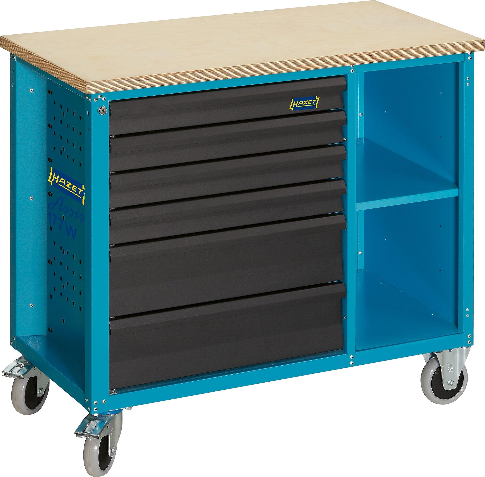 Hazet 177W-6 établi mobile d'atelier de dimensions 934x1040x520 mm à tiroirs