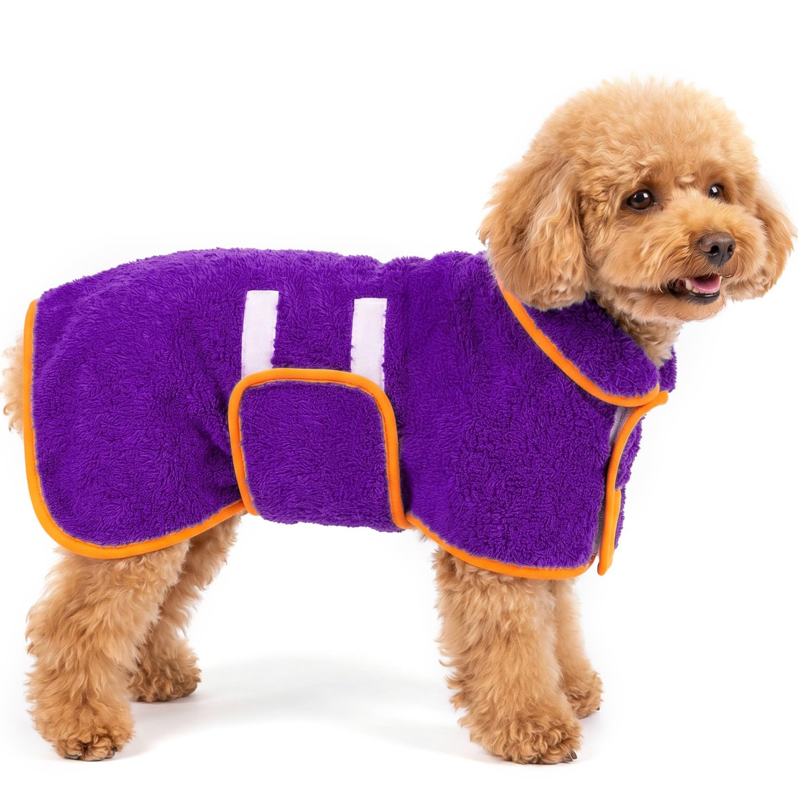 Bienbee Dog Bathrobe, Super Absorbent for Small to Large Dogs, Purple S