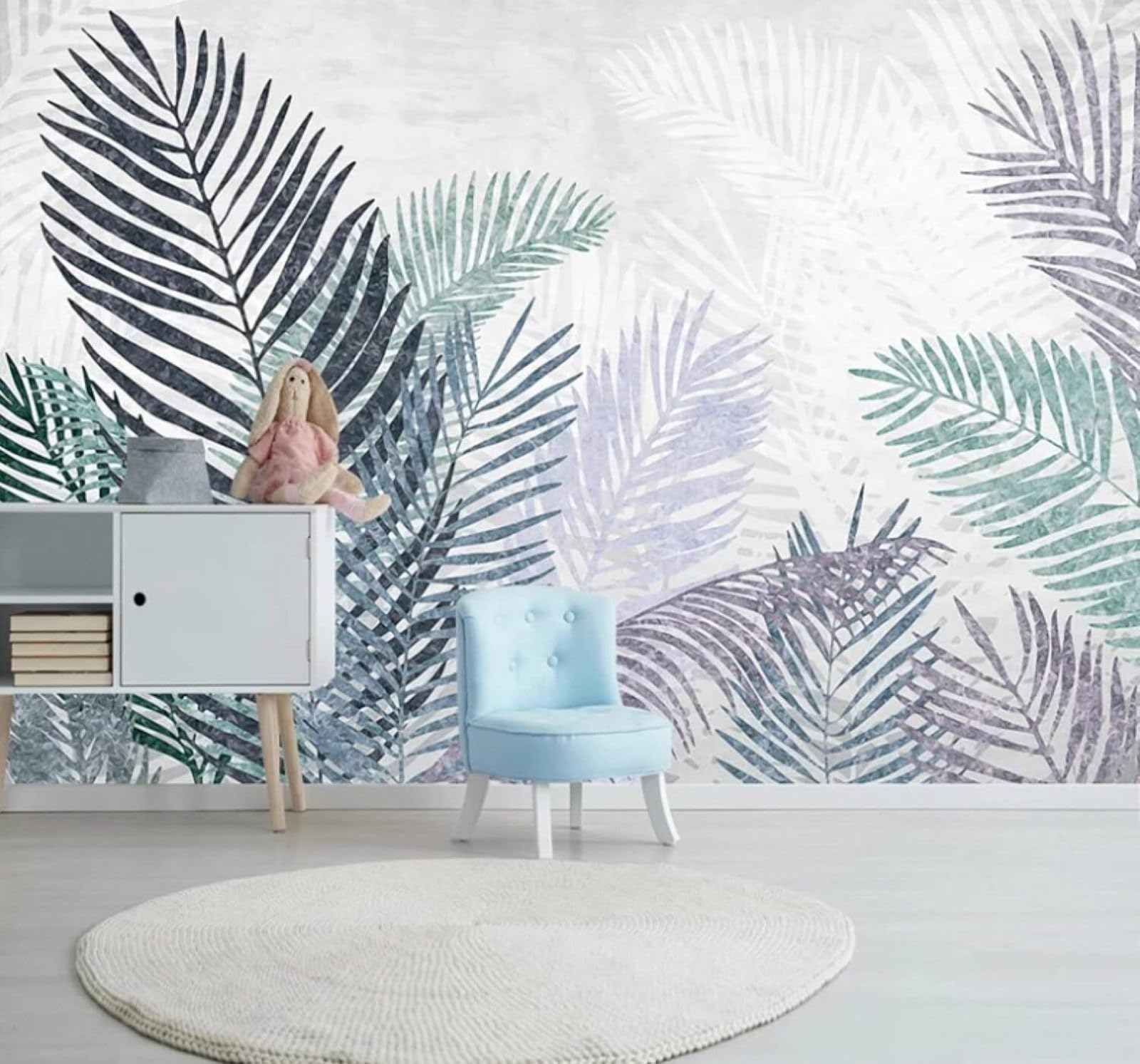 Abstract Retro Hand Drawn Plants Leaves 3D Wallpaper Easy Install Feature Office Living Room Sofa Bedroom TV Background Wall Decoration-400cm×280cm
