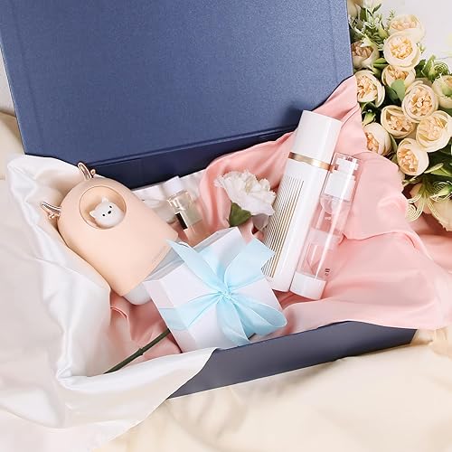 Miniatura 6 de Aimyoo Caja de regalo plegable azul marino con tapas de cierre magnético de 10.5 x 7 x 3 pulgadas, caja de propuesta de padrinos de boda, caja