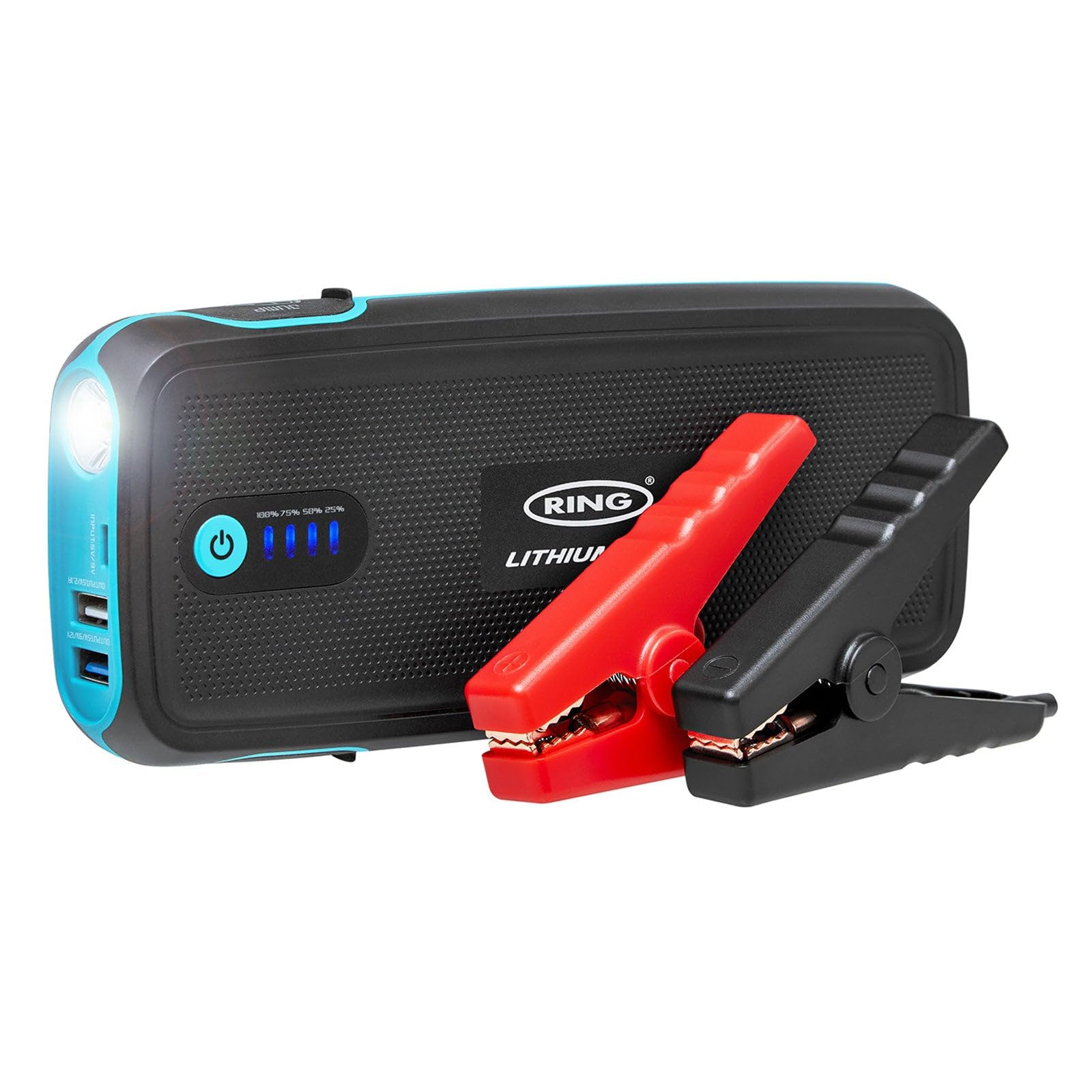 RING Cordless High Power Jump Starter & Power Bank - Rechargeable & Compact for Easy Storage