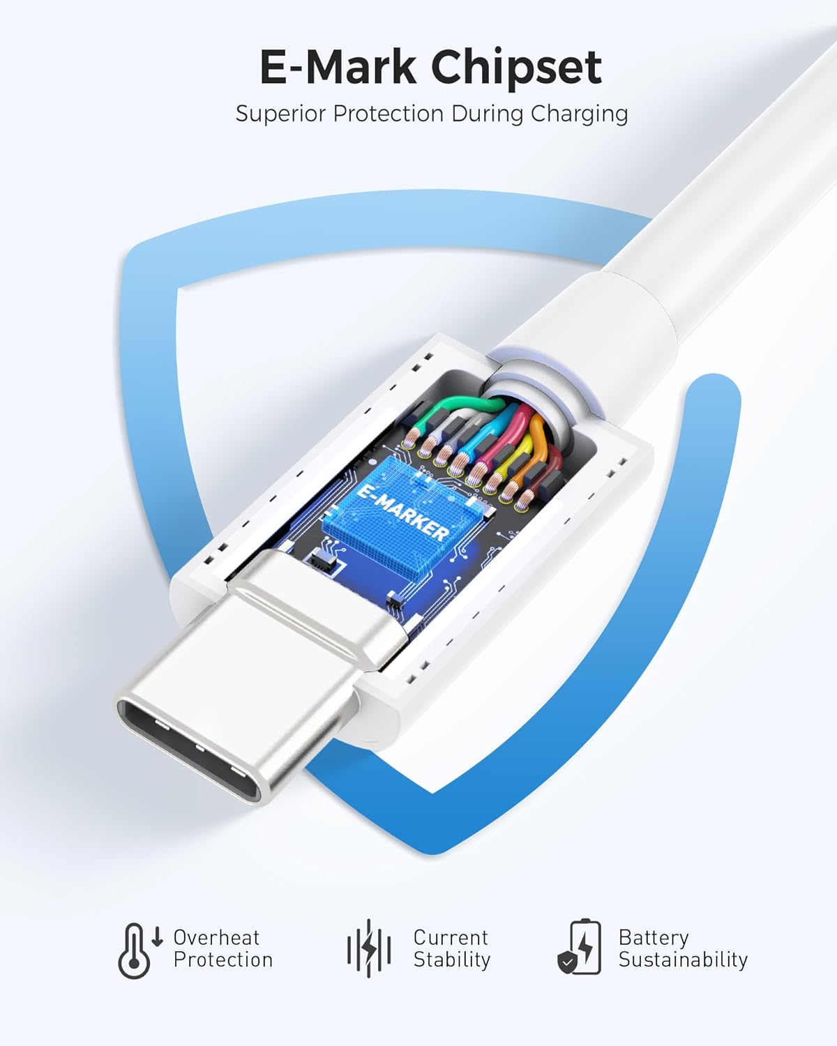 Cable Matters [Intel Certified] 40Gbps Thunderbolt 4 Cable 3.3ft with 8K Video and 240W Charging in White - 1m, Compatible with USB4, Thunderbolt 3 Cable and USB-C - Image 6