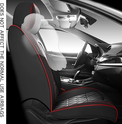 Miniatura 5 de 01 - Juego completo de 5 fundas de asiento de automóvil con cuero impermeable, compatible con bolsas de aire, ajuste universal para la mayoría de