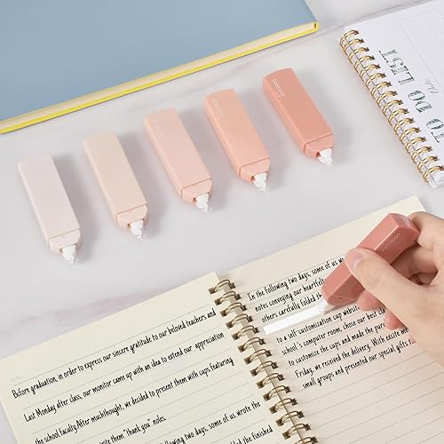 Miniatura 6 de Temiary 6 cintas blancas para corrección instantánea, lindo blanco para escribir, juego de cintas de corrección estética, fácil de usar para