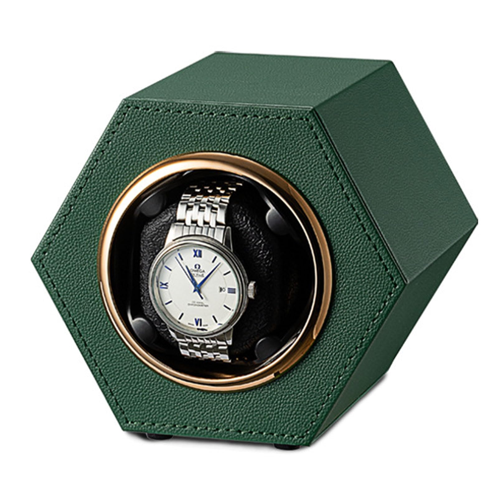 Caricatore Singolo per Orologi Automatici, 2 modalità rotanti, Carica Orologi in PU, Scatola per Orologi a Carica Automatica, Scatola per Esposizione Orologi, Ideale per uomin