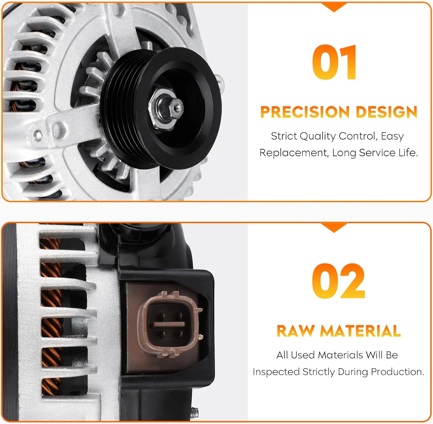 New Alternator for Toyota Camry L4 2.5L 2012-2015, Scion tC 2011-2016, RAV-4 RAV4 2.5L 2009-2012, 27060-0V010-84, 104210-2270, 210-0722, 9664219-227