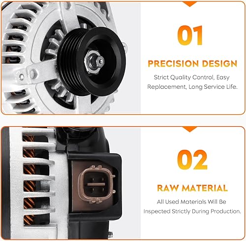 Miniatura 4 de Alternador nuevo para Toyota Camry L4 2.5L 2012-2015, RAV4 2009-2012, Scion tC 2011-2016 27060-0V010-84, 11402, 104210-2270, 210-0722, 966 64219 -227