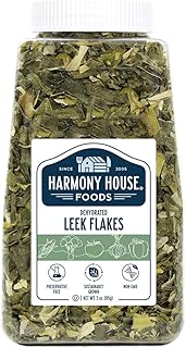 Harmony House Foods Dehydrated Leek Flakes - Air Dried Vegetables for Soup and Cooked Dishes, Great for Camping, Survival, and Backpacking