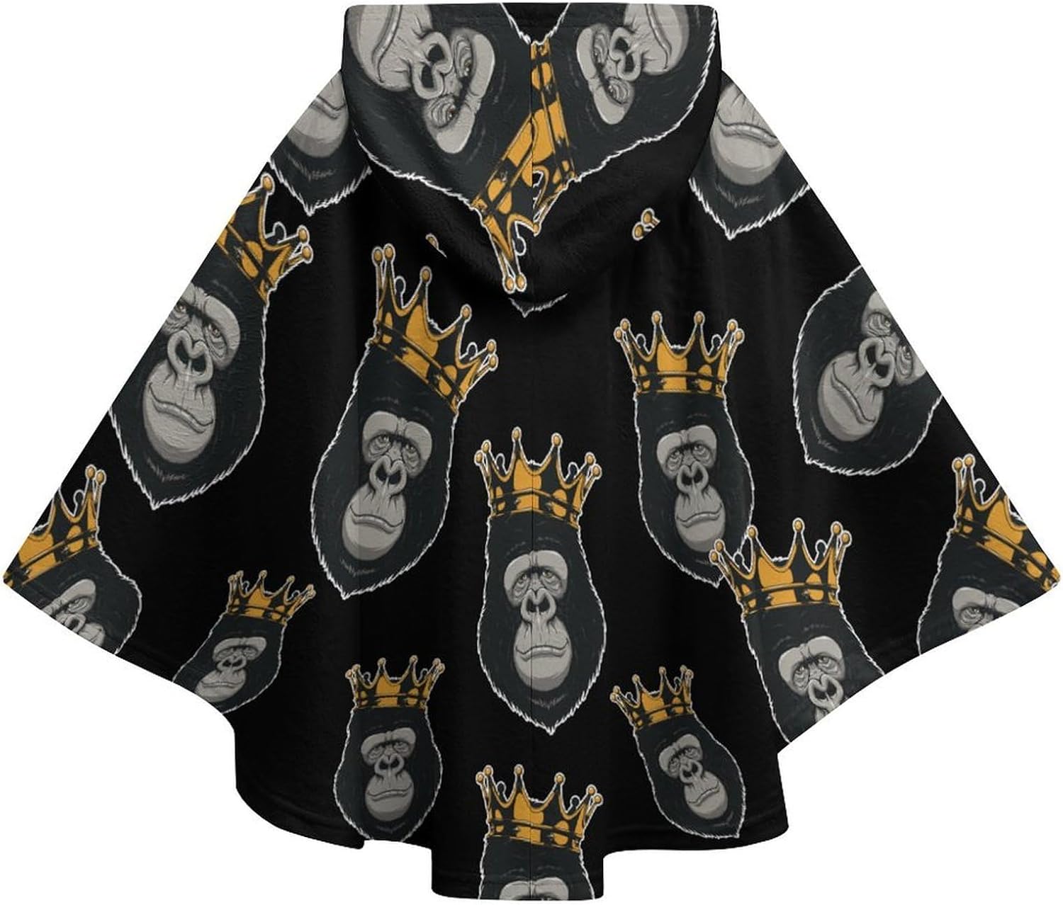 Funny Gorilla Head Wearable Blanket with Hooded Flannel Blankets Cape with Pocket