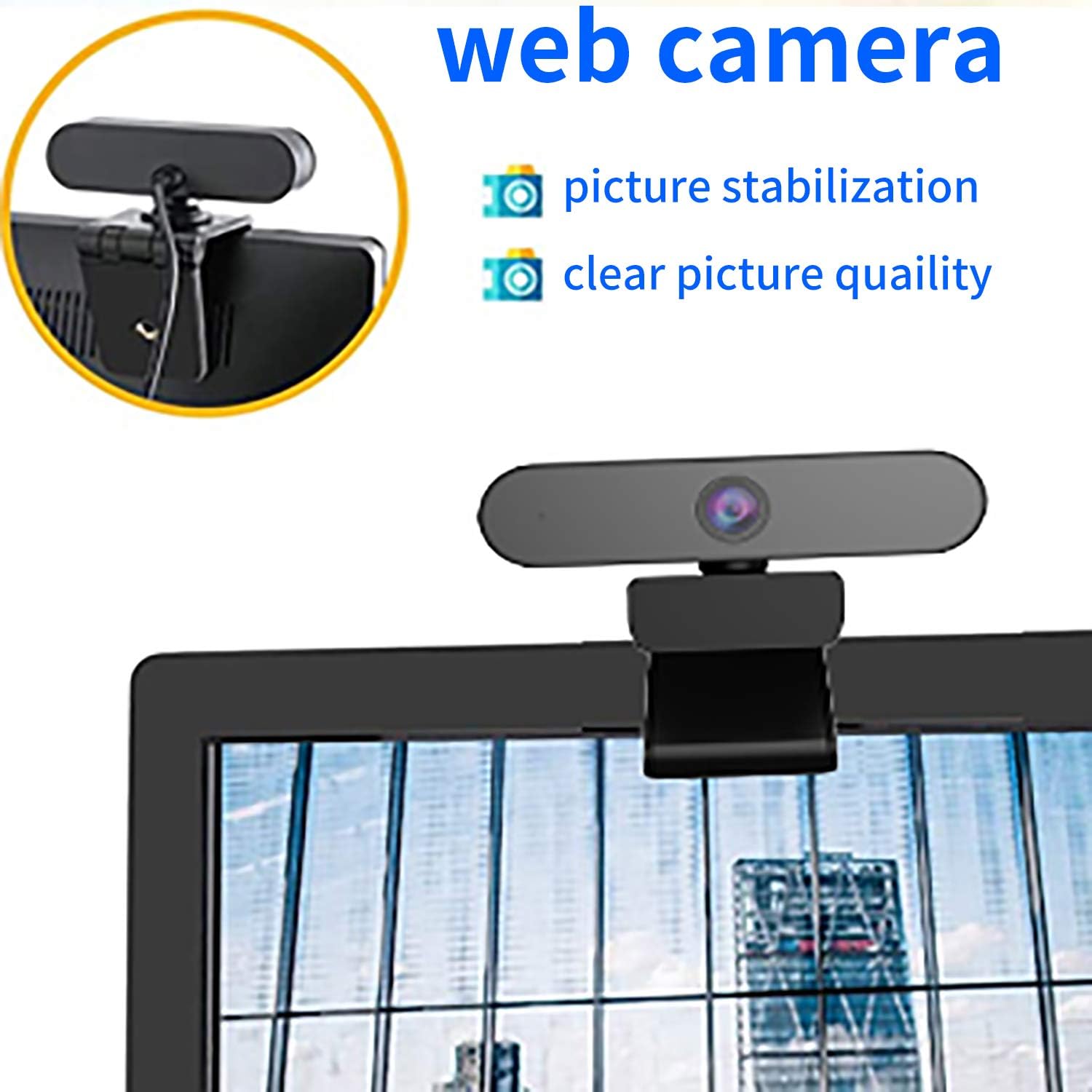 【Upgraded】1080P FULL HD Webcam with Mic, Quick Focus, Computer Camera with Privacy Cover, PC camera for Online Video Education, Portable Camera, USB PC Webcam for Video Call, Recording, Meeting, Games