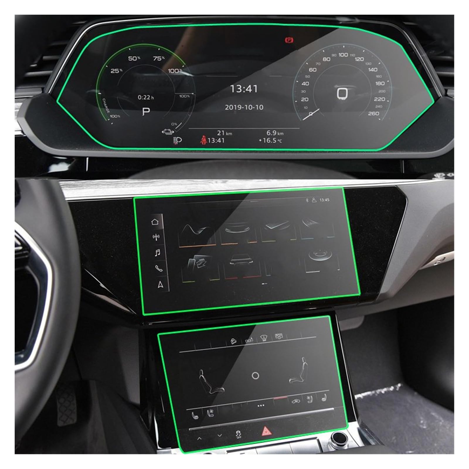 Cristal para Etron, Protector de Pantalla LCD de Cristal Templado, Adhesivo para salpicadero de navegación GPS de Coche, Pantalla de navegación, salpicadero de navegación