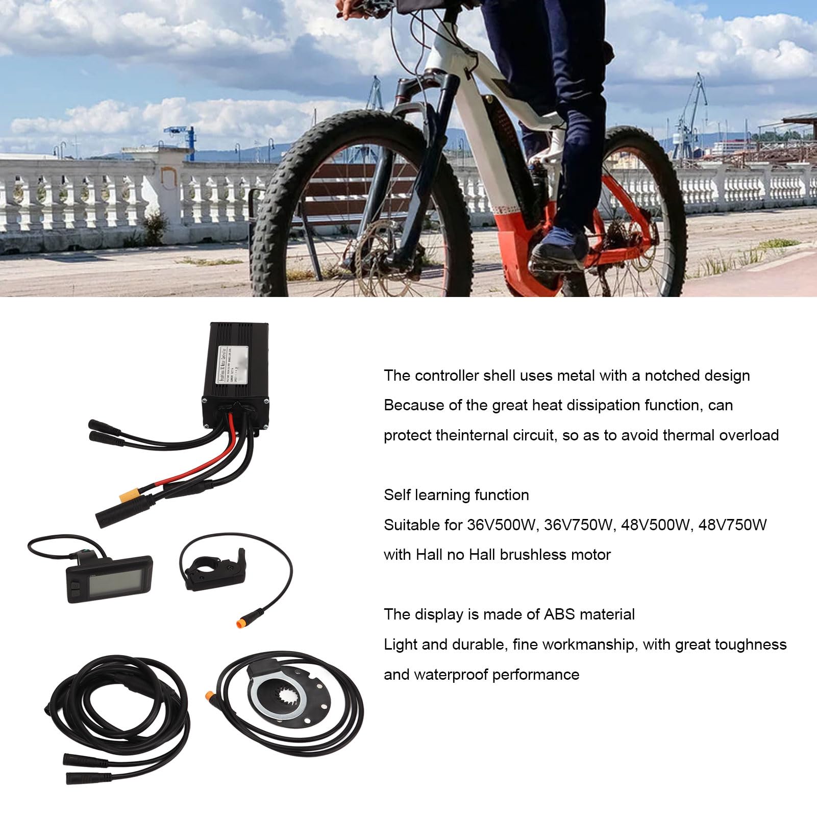 Controlador de 3 modos Sinewave 26A con panel de visualización EN05 Acelerador de dedo Conector impermeable Kit de modificación de bicicleta para scooter eléctrico Bicicleta