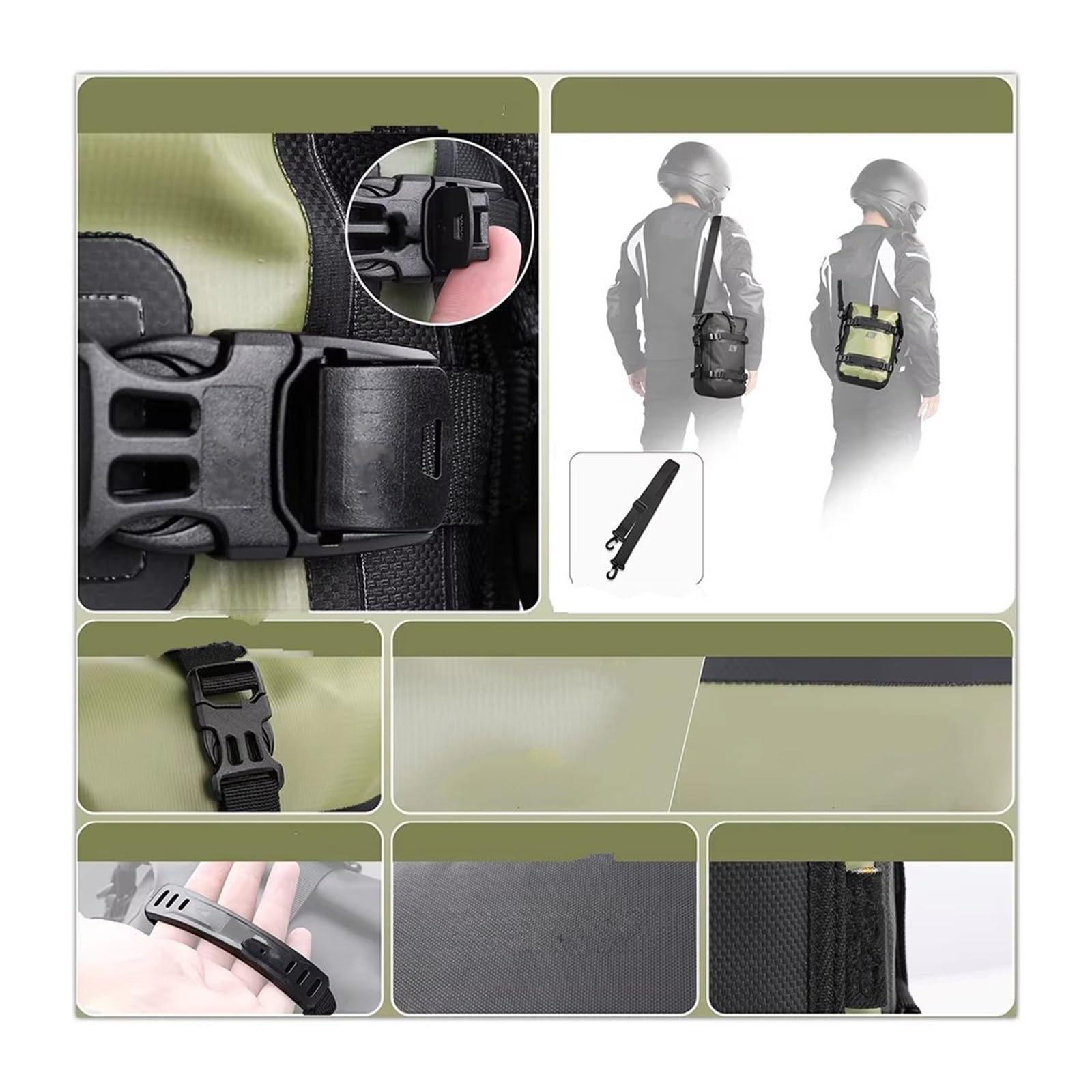 Per ADV 6L Serbatoio Impermeabile Moto Sedile Portatile Sella Motore Valigia Borsa Paraurti Borse Da Sella Per Moto(6L-Green)