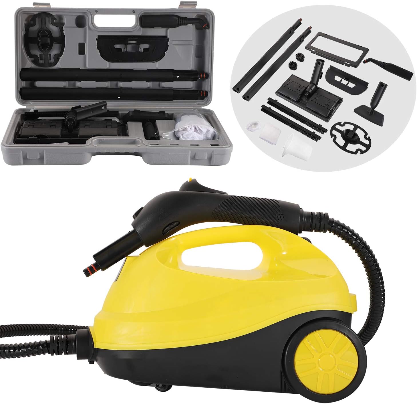 CGOLDENWALL Floor Steam Cleaner Heavy Duty Cleaning Steamer 1500W High Temperature Steam Cleaning Tool for Floors Cars Kichen Home Use