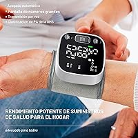 Vista 7 de Oklar - Monitores de presión arterial para uso doméstico, tensiómetro de muñeca recargable con pantalla LED retroiluminada, almacenamiento