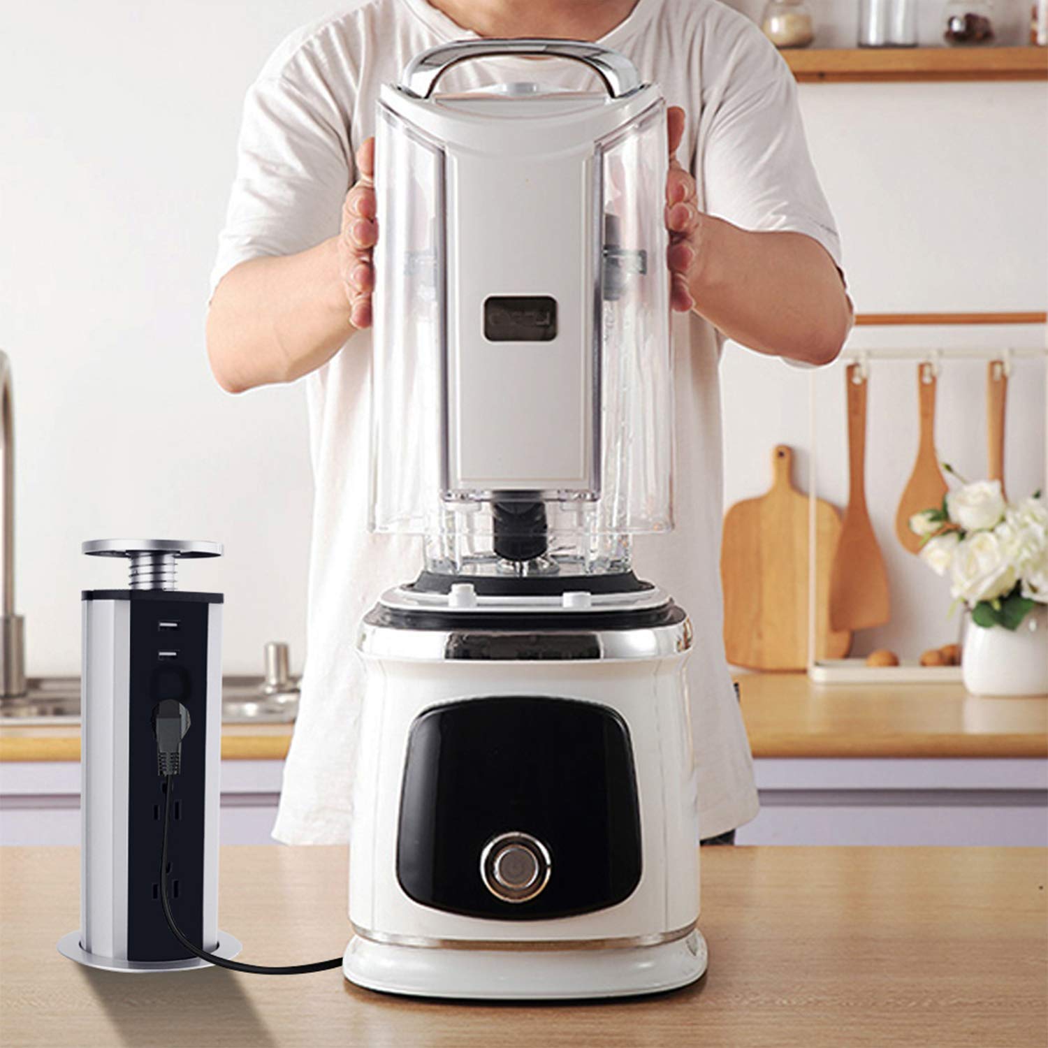 Pop Up Outlet Socket with its power cord