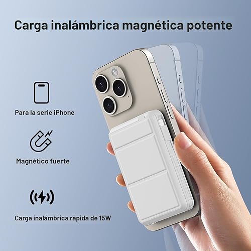 Miniatura 4 de Azmuth para Magsafe - Batería magnética, 10000 mAh, 22.5 W, PD de carga rápida con pantalla LED, cargador portátil inalámbrico para Magsafe con