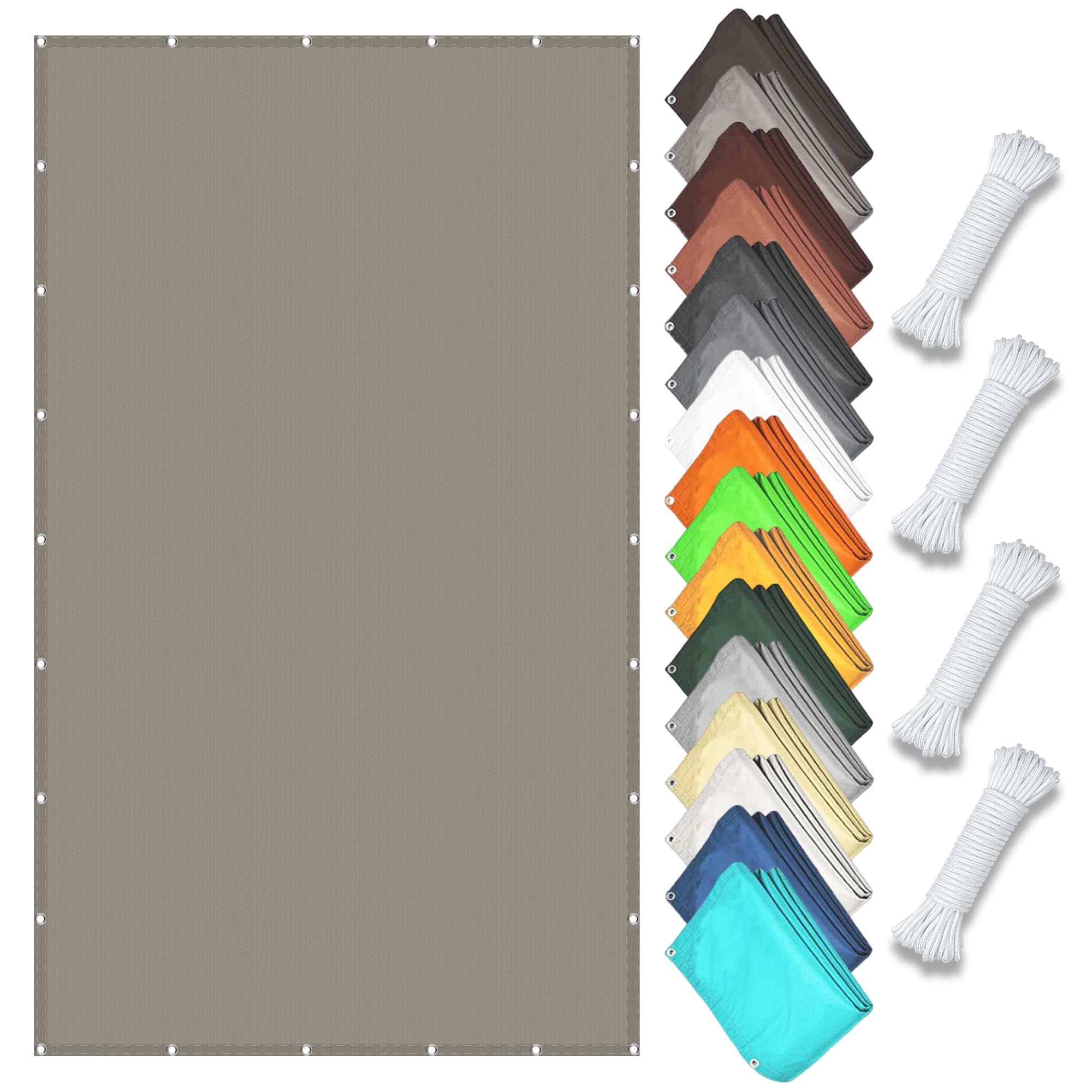 Toile ombrage 140x800 cm taupe imperméable avec œillets pour le jardin