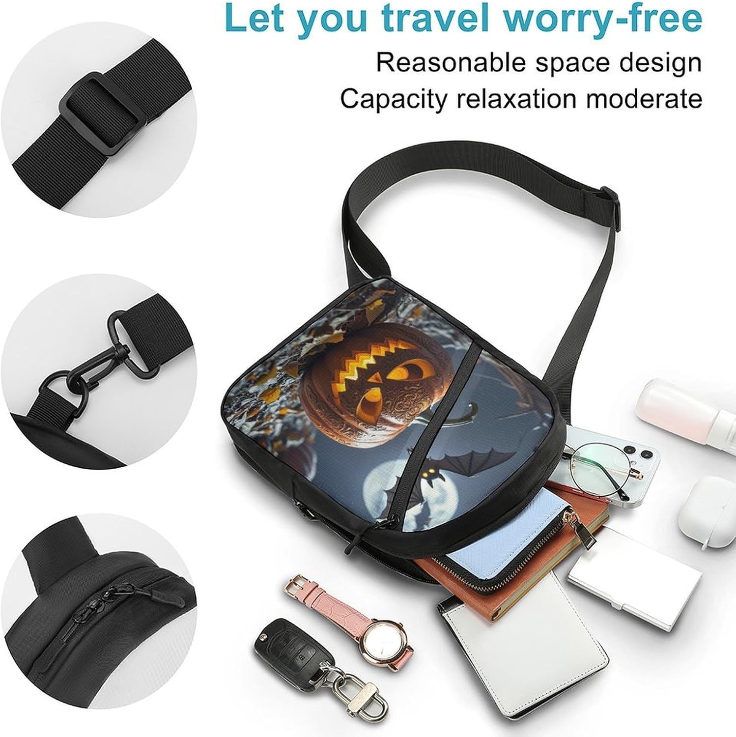 Magic Pumpkin Crossbody Backpack Sling Bag