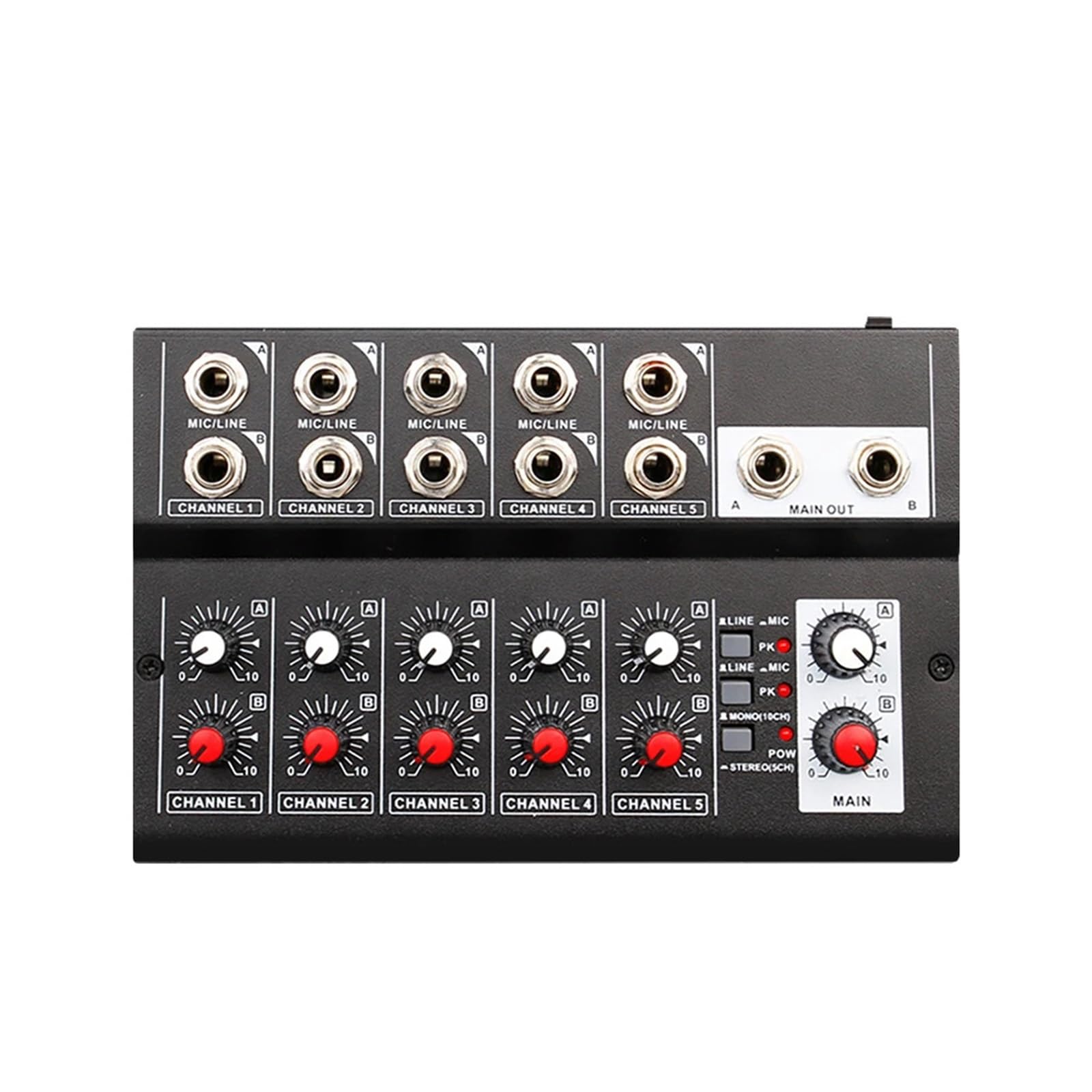 10-Channel Mixing Console Digital Mixer Stereo for Recording DJ Network Live Broadcast Mixer