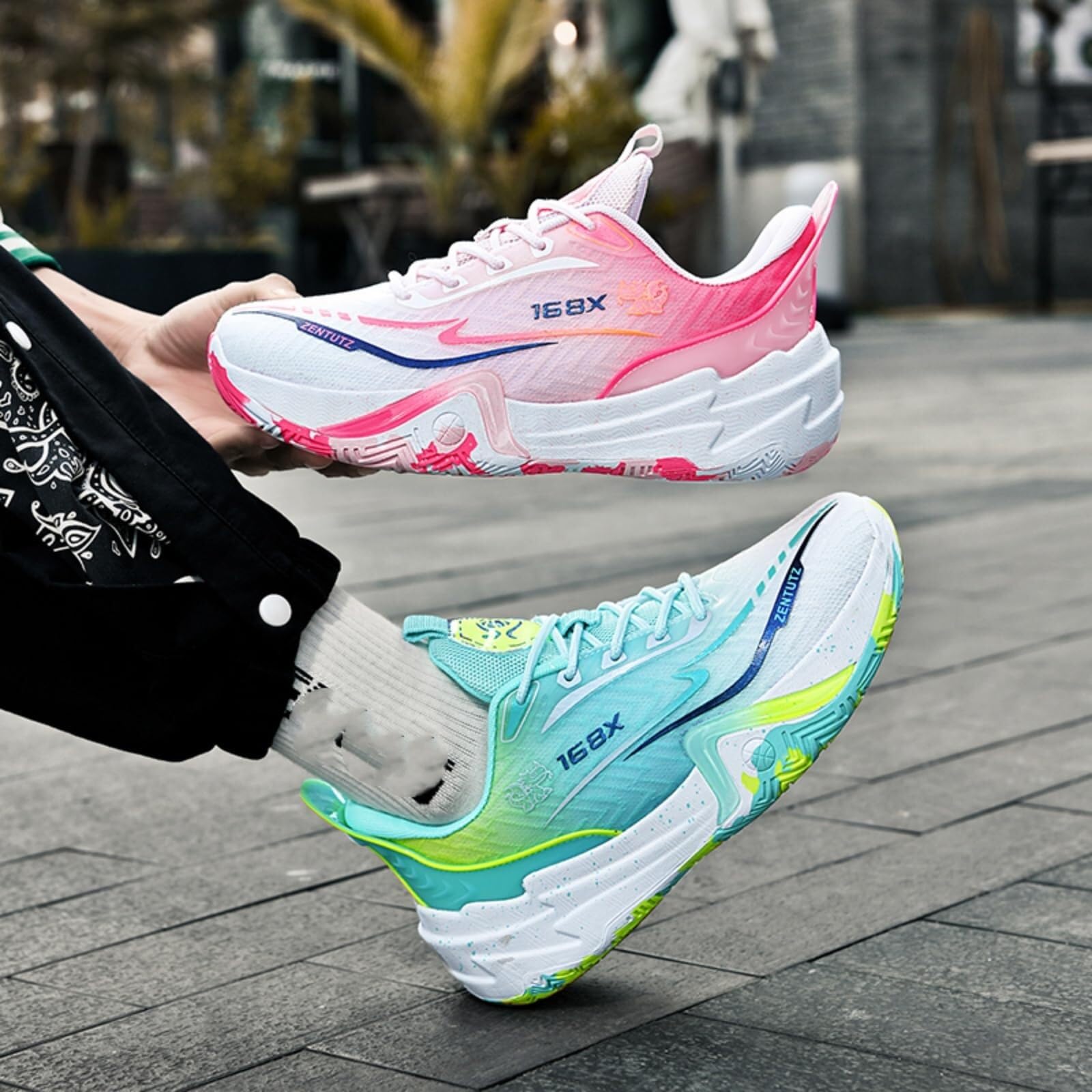 Buty do koszykówki unisex z oddychającą, lekką, antypoślizgową siateczką. Modne buty sportowe dla nastolatków Buty spacerowe