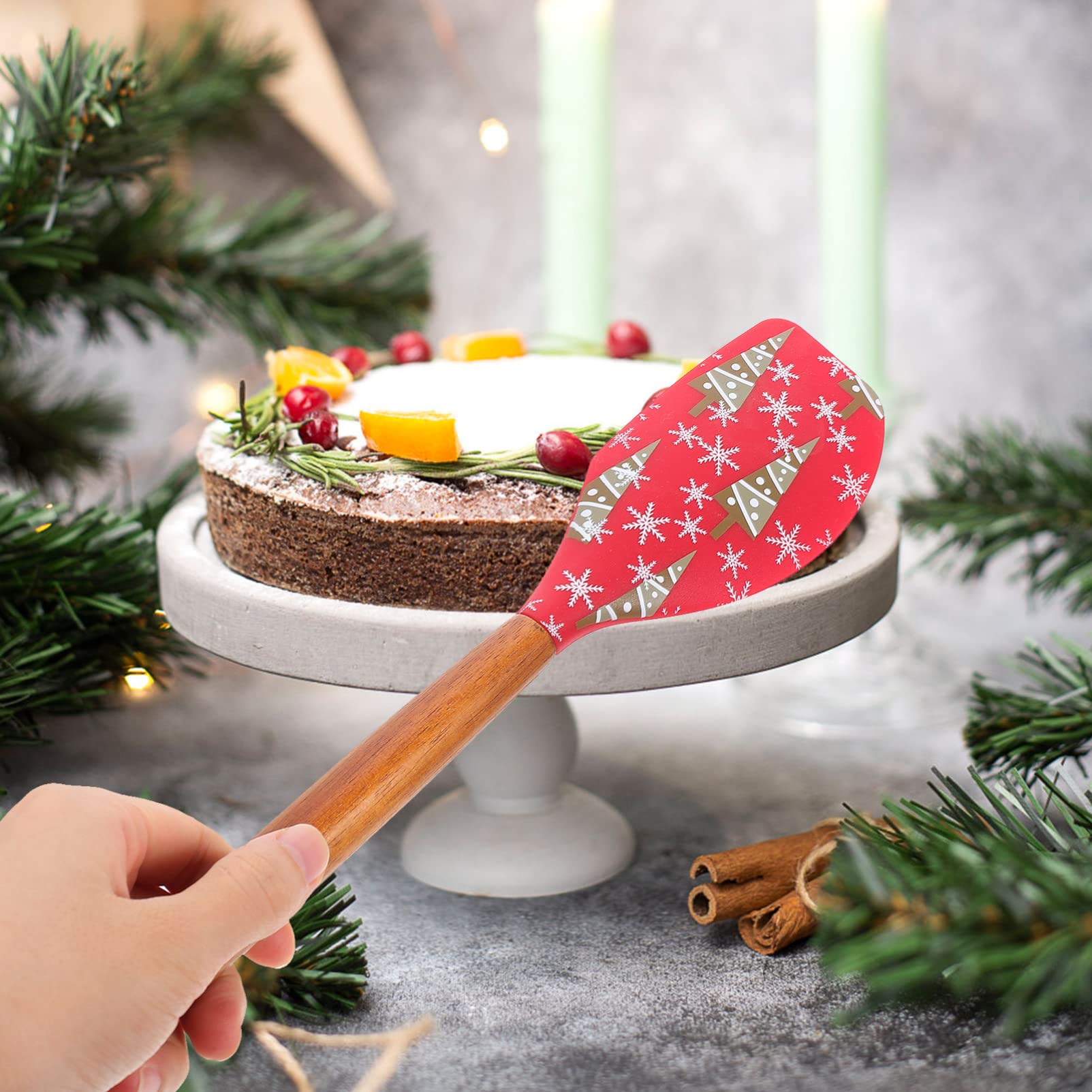 Alipis 8stücke Teiliges Backutensil Professioneller Teigschaber Und Spatel Für Backen Zuhause Für Weihnachtsgebäck Und Kuchenverzierung Rote Weihnachtsbaum Und Weiße