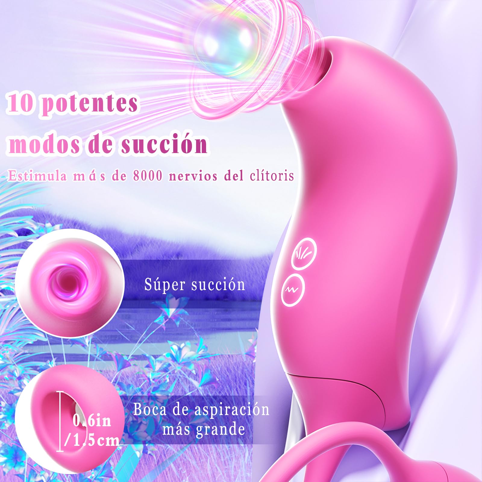 Vibradorador Juguetes Eróticos para Mujer Pareja Sexuales - Vibrador Consoladores Femenino Adultos Sexual Estimulador de Clítoris Sexo con 10 Modos de Vibración & Succión, App Control Remoto Sex Toys