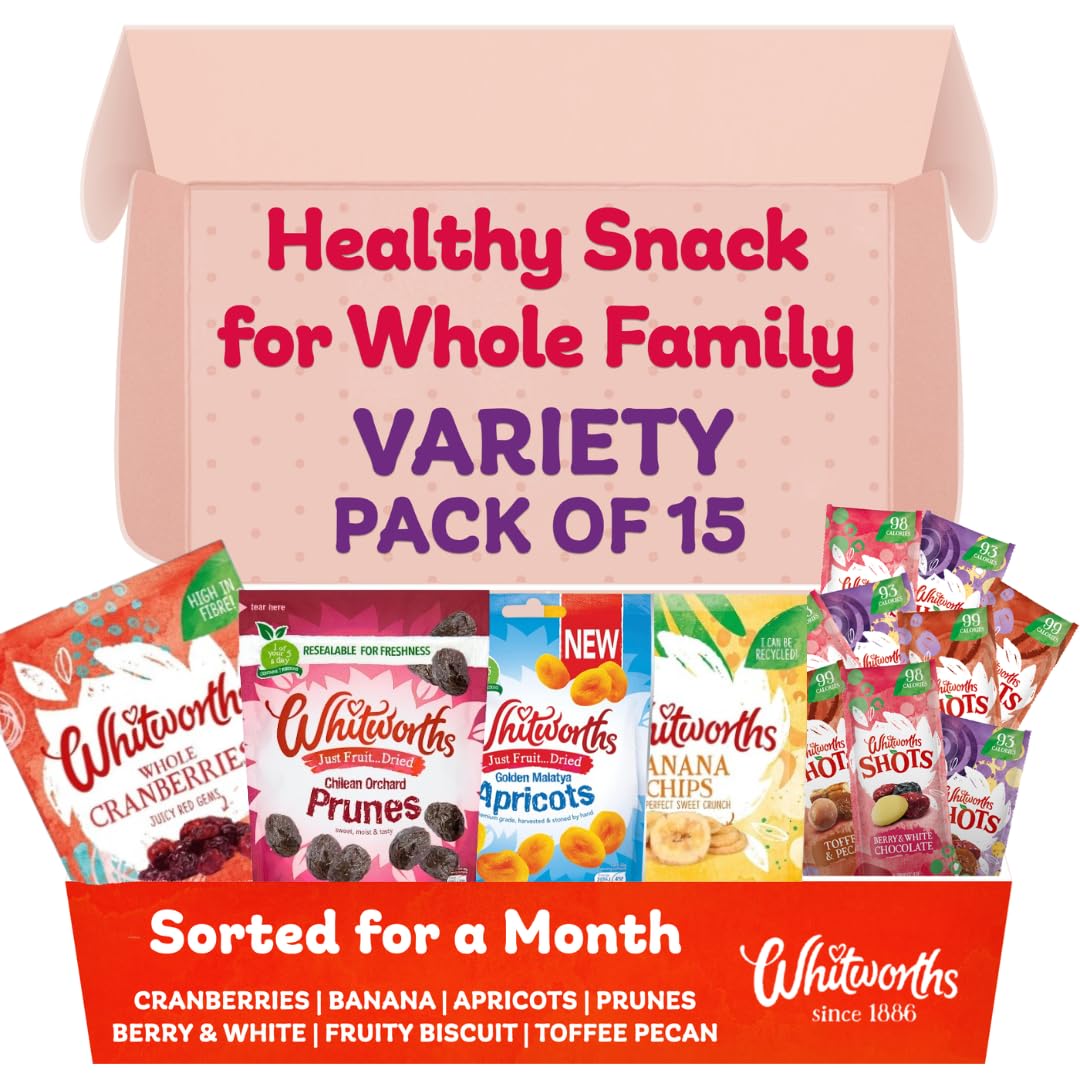 WhitworthsFamily Pack | Yummy Protein Healthy Snacking | Vegetarian Trail Mix, GMO-Free, Low Calorie Snacks | Sorted for a Month