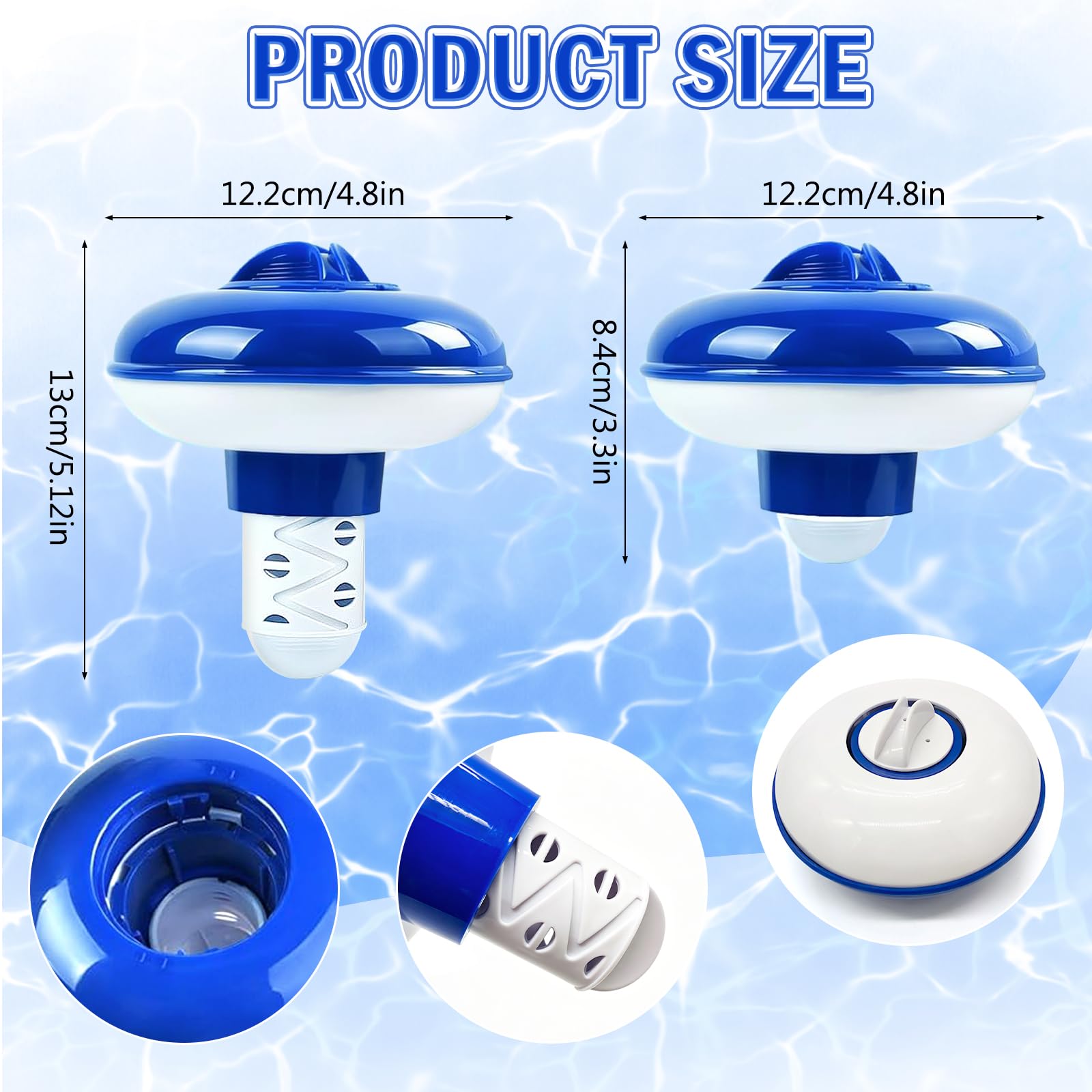Diffuseur Chlore Piscine Distributeur de Chlore Galet Flottant Diffuseur Brome Spa Distributeur Flottant Para Piscinas, Jacuzzis, Spas, Fuentes y Parques Acuáticos