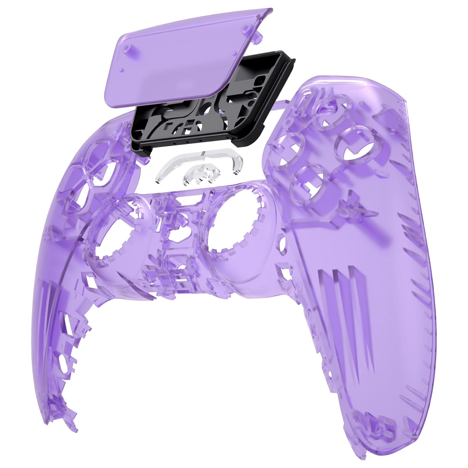 eXtremeRate Clear Atomic Purple Touchpad Front Top Shell Compatible with ps5 Controller BDM-010 020 030 040 050, DIY Replacement Shell Custom Touch Pad Cover Compatible with ps5 Controller - Image 3