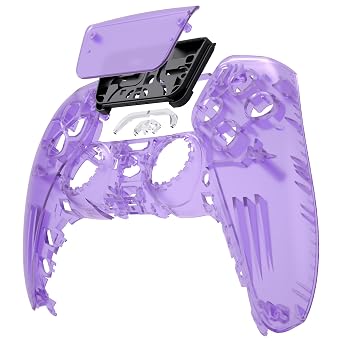 eXtremeRate Clear Atomic Purple Touchpad Front Top Shell Compatible with ps5 Controller BDM-010 020 030 040 050, DIY Replacement Shell Custom Touch Pad Cover Compatible with ps5 Controller